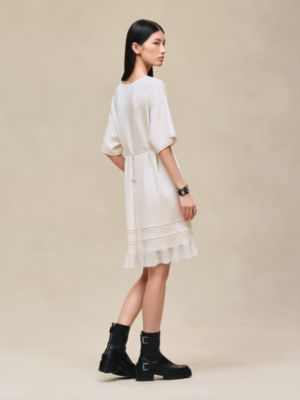 "Aux Champs en Fleurs Raye" short-sleeve dress, View: Worn, worn, view 3 of 6
