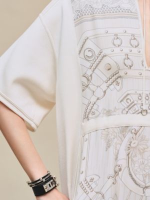 "Aux Champs en Fleurs Raye" short-sleeve dress, View: Worn, worn, view 5 of 6