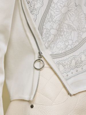 "Aux Champs en Fleurs Raye" long-sleeve twillaine sweater, View: front, front, view 6 of 6