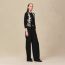 "Ferronnerie Remix" long-sleeve twillaine cardigan, noir