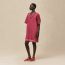 Embroidered beach caftan, rose/lie de vin