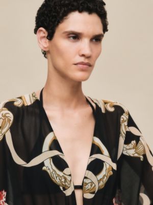 Caftan de plage imprimé «&nbsp;Ferronnerie Remix&nbsp;», Vue: Vue portée, worn, vue 5 sur 6