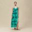 Robe de plage mix matière imprimé «&nbsp;Ferronnerie Remix&nbsp;», vert tourmaline