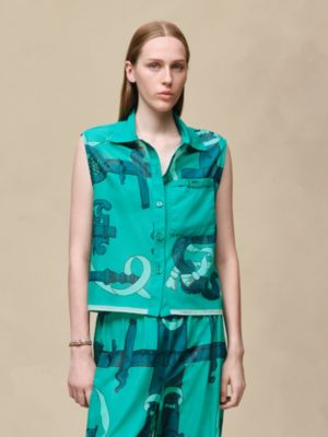 "Ferronnerie Remix" sleeveless beach shirt, View: Worn, worn, view 2 of 4