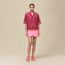 Embroidered beach tunic, rose/lie de vin