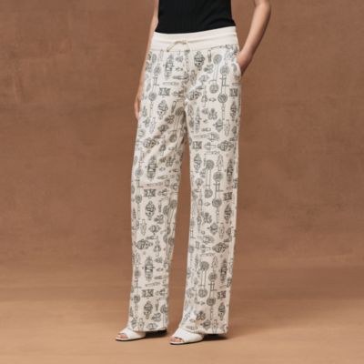 エルメス　シルクパンツ オシャレで履きやすい】エルメス シルクパンツ