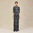 "Ferronnerie Remix" short-sleeve long dress, noir