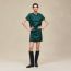 "Ferronnerie Remix" straight dress, vert pin
