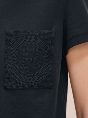 Tシャツ 刺繍入りポケット, イメージ: 着用例, worn, ビュー5の6