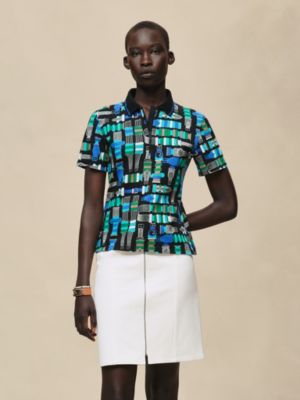 "Bride a Bloc" micro zipped polo shirt, View: Worn, worn, view 2 of 4