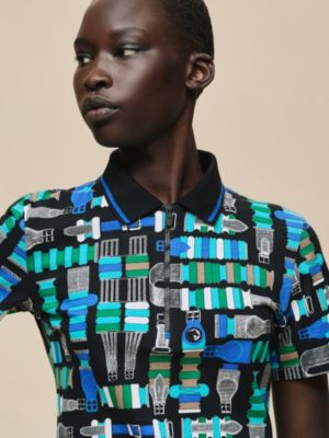 "Bride a Bloc" micro zipped polo shirt, View: Worn, worn, view 4 of 4