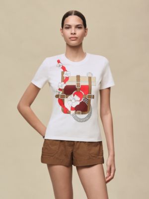 Printed micro t-shirt, View: Worn, worn, view 2 of 4