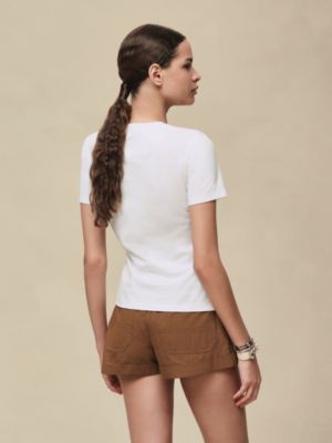Printed micro t-shirt, View: Worn, worn, view 3 of 4