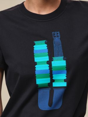 Printed straight t-shirt, View: Worn, worn, view 4 of 4