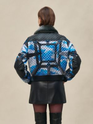 "Perspective" mixed leather quilted jacket, View: Worn, worn, view 4 of 9