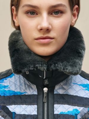 "Perspective" mixed leather quilted jacket, View: Worn, worn, view 5 of 9