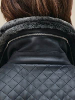"Perspective" mixed leather quilted jacket, View: Worn, worn, view 8 of 9