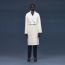Long modular cashmere coat, blanc naturel