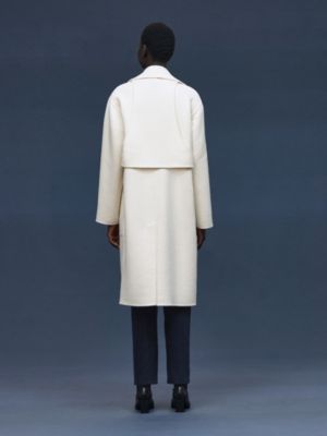 Long modular cashmere coat, View: Worn, worn, view 3 of 7