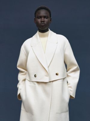 Long modular cashmere coat, View: Worn, worn, view 4 of 7