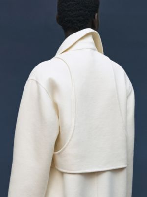 Long modular cashmere coat, View: Worn, worn, view 7 of 7