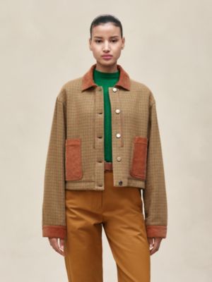 Mixed materials modular cashmere jacket, View: Worn, worn, view 5 of 9