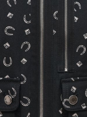 "Porte-Bonheur Bandana" mixed materials jacket, View: front, front, view 7 of 7