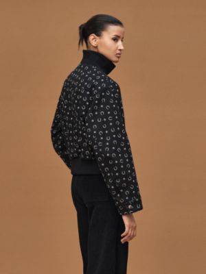 "Porte-Bonheur Bandana" mixed materials jacket, View: Worn, worn, view 3 of 7