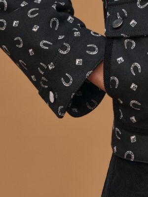 "Porte-Bonheur Bandana" mixed materials jacket, View: Worn, worn, view 5 of 7