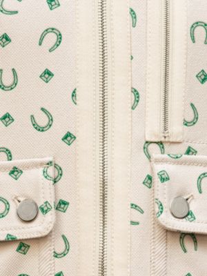 "Porte-Bonheur Bandana" mixed materials jacket, View: front, front, view 7 of 7