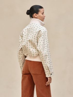 "Porte-Bonheur Bandana" mixed materials jacket, View: Worn, worn, view 3 of 7