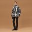 "Porte-Bonheur Chevron" coat, noir, We will notify you when this product is back in stock