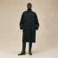 Long mixed leather coat, vert anglais, We will notify you when this product is back in stock