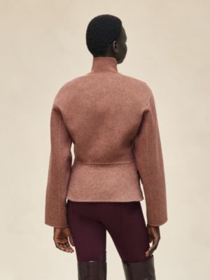 Short equestrian cashmere coat , View: Worn, worn, view 3 of 6
