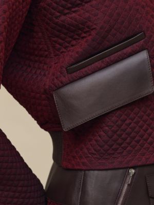 "H Kelly" mixed leather quilted jacket, View: front, front, view 5 of 7