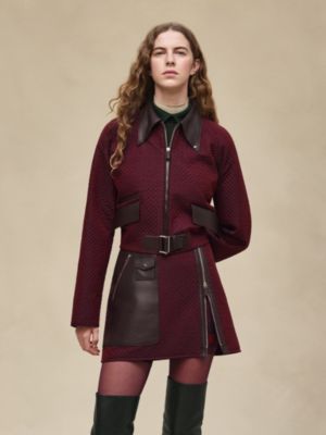 "H Kelly" mixed leather quilted jacket, View: Worn, worn, view 2 of 7