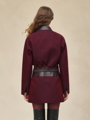 "H Kelly" mixed leather quilted jacket, View: Worn, worn, view 3 of 7