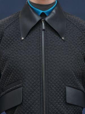 “H Kelly” 믹스 가죽 퀼티드 재킷, 보기: 이미지: 제품 착용 이미지, worn, 5개 중 7번째 보기