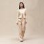 Short jacket with basque, beige gold, We will notify you when this product is back in stock