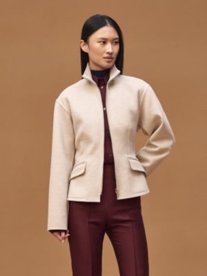Short equestrian cashmere coat , View: Worn, worn, view 3 of 8