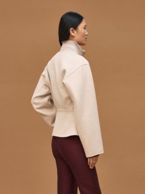 Short equestrian cashmere coat , View: Worn, worn, view 4 of 8