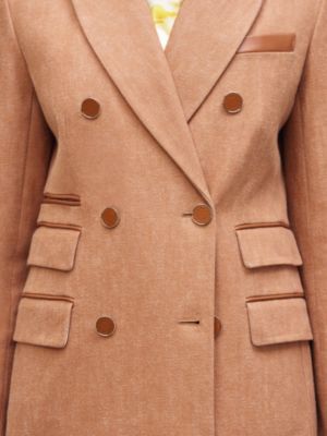 Mixed leather suit jacket, View: front, front, view 7 of 7