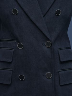 Mixed leather suit jacket, View: Worn, worn, view 7 of 7