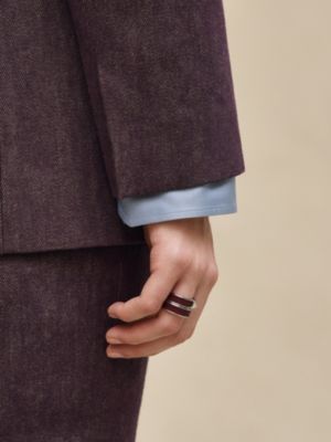 Paletó de terno em couro misto, Exibir: Sendo usado, worn, visualizar 7 de 7