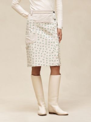 Falda recta con mezcla de materiales estampado "Porte-Bonheur Bandana", Vista: Ver artículo puesto, worn, vista 2 de 6
