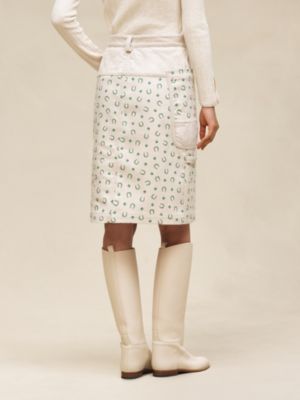 Falda recta con mezcla de materiales estampado "Porte-Bonheur Bandana", Vista: Ver artículo puesto, worn, vista 3 de 6