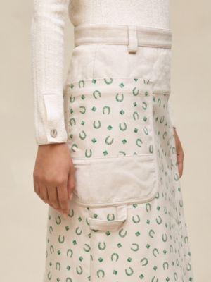 Falda recta con mezcla de materiales estampado "Porte-Bonheur Bandana", Vista: Ver artículo puesto, worn, vista 5 de 6