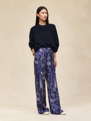 Pantalones de inspiración pijama estampado "Étriers Remix", Vista: Ver artículo puesto, worn, vista 2 de 6
