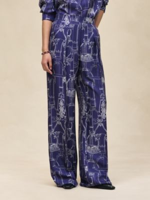 Pantalones de inspiración pijama estampado "Étriers Remix", Vista: Ver artículo puesto, worn, vista 3 de 6
