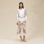 Pantalon pyjama cropped imprimé «&nbsp;Brides de Gala Gold&nbsp;», blanc nacre